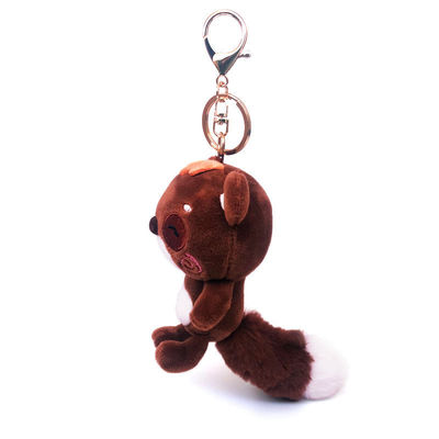 Juguetes de cadena dominantes suaves de encargo Mini Stuffed Animal Keychain de la felpa del oso anaranjado lindo