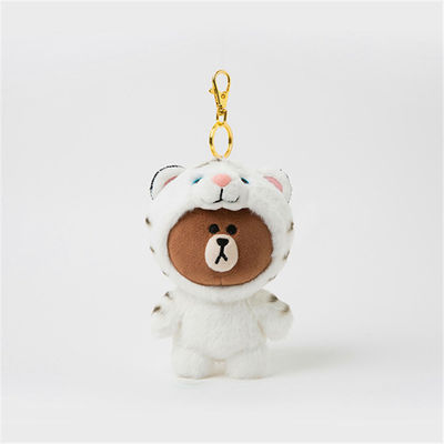 Juguetes de cadena dominantes suaves de encargo Mini Stuffed Animal Keychain de la felpa del oso anaranjado lindo