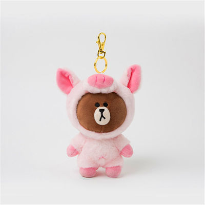 Juguetes de cadena dominantes suaves de encargo Mini Stuffed Animal Keychain de la felpa del oso anaranjado lindo