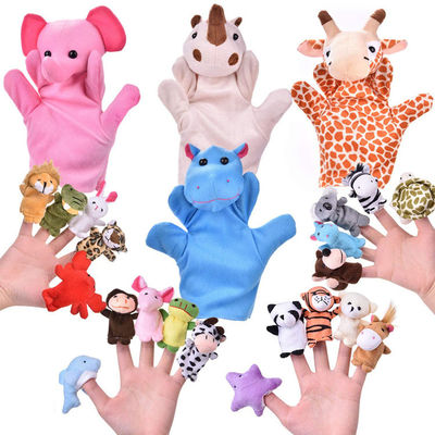 muñeca suave animal de las marionetas de mano de la felpa interesante de los 20cm para los bebés