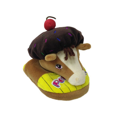 Peluche suave amarillo de la felpa de la vaca lechera que modela la felpa Flip Flop
