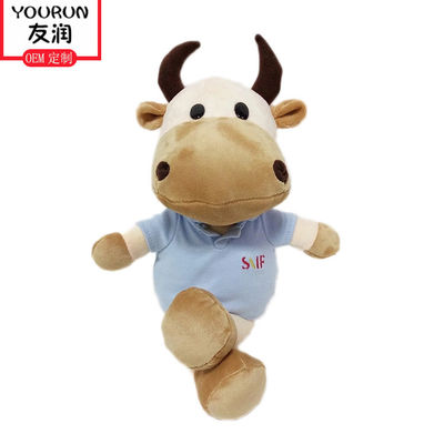 Juguetes de la felpa del peluche de la vaca de la historieta de la muñeca de la felpa de la vaca del zodiaco pequeños