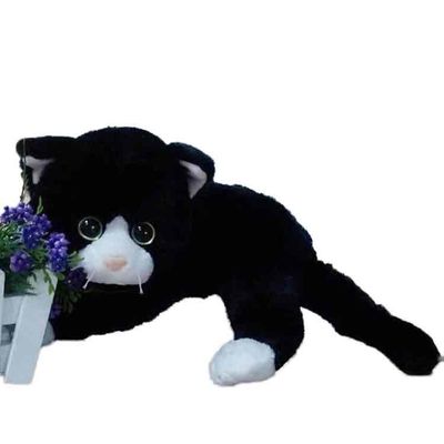 Juguetes animales 100% de la felpa Cat Stuffed Animal del poliéster blanco y negro de los 40CM