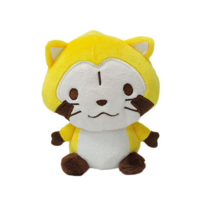 civeta amarilla Cat Stuffed Animal de los juguetes animales de encargo de la felpa del bordado de los 25cm