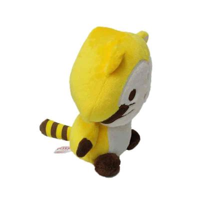 civeta amarilla Cat Stuffed Animal de los juguetes animales de encargo de la felpa del bordado de los 25cm