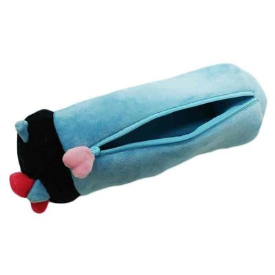Caja simple linda de los efectos de escritorio de la muchacha de la capacidad grande del bolso del lápiz de la felpa del OEM los 25cm