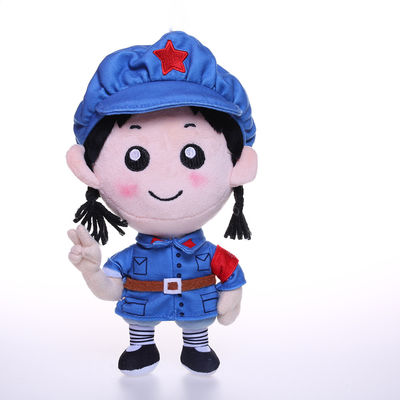 juguetes cortos de la felpa de la muñeca de la muchacha de la felpa del uniforme militar azul claro de los 25cm