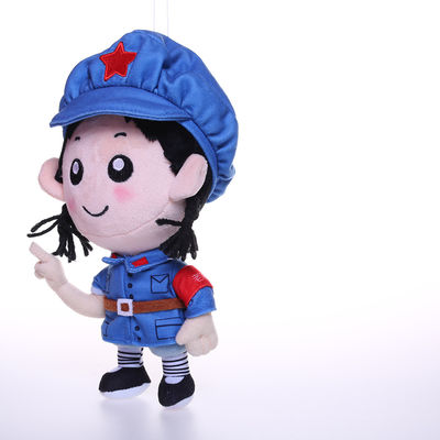 juguetes cortos de la felpa de la muñeca de la muchacha de la felpa del uniforme militar azul claro de los 25cm