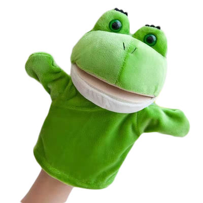juguete de la felpa del guante de la muñeca de las marionetas del peluche de la mano de la boca de la rana de los 20cm