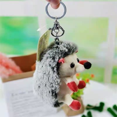 La felpa de cadena dominante del erizo lindo de la felpa juega el pequeño llavero del peluche del erizo