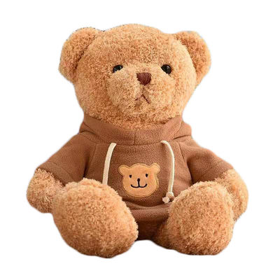 almohada linda roja el dormir de Teddy Bear Plush Toys Girl de la sudadera con capucha de los 30cm pequeña