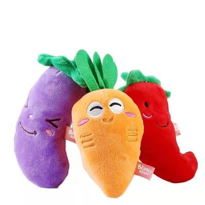 juguetes antis de la felpa de Cat Plush Toys Vocal Dog de las legumbres de fruta de la mordedura del 15cm