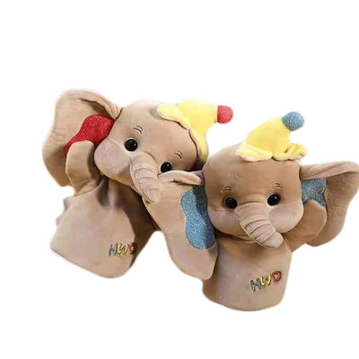 Los juguetes de la felpa de la marioneta de mano de la felpa de la muñeca de guante del elefante calman al bebé para dormir