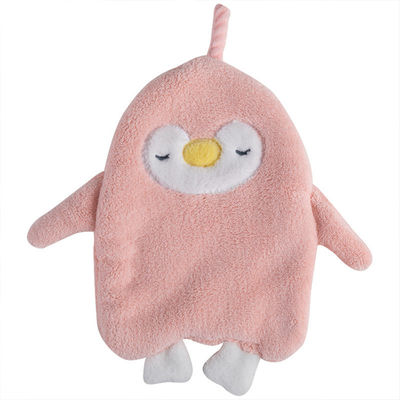 Toalla de mano preciosa colgante espesada de la felpa del hogar de los niños del pingüino