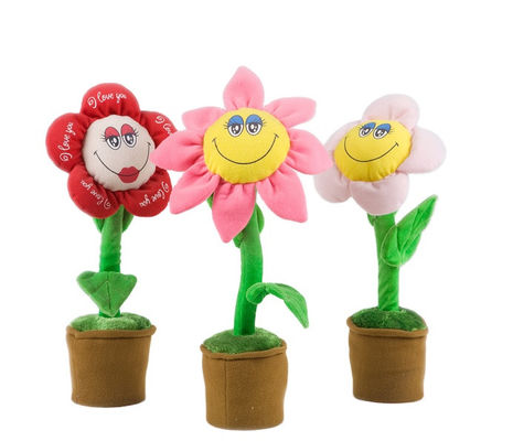 baile de los 40cm y felpa en conserva del canto flor divertida Toy Home Decoration Flower