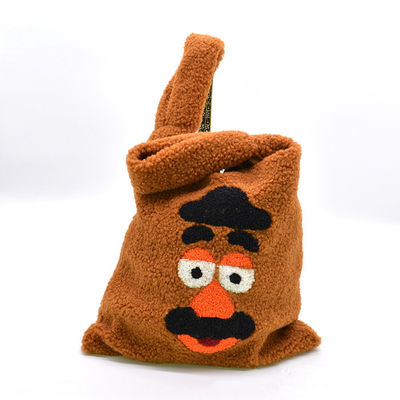 Bolso de compras bordado de la felpa de las muchachas para el invierno