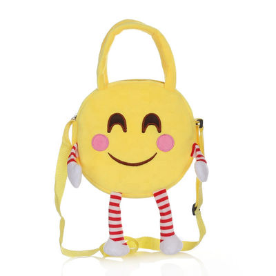 La mochila lavable a máquina de la felpa de Emoji con algodón de los PP llenó