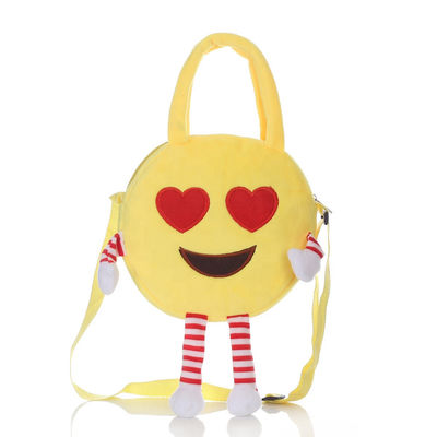 La mochila lavable a máquina de la felpa de Emoji con algodón de los PP llenó