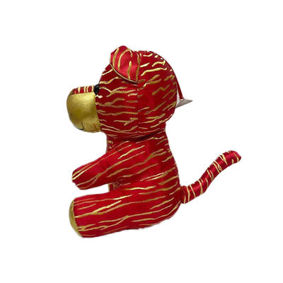 Hilo artificial del bordado de Tiger Plush Doll With Golden del estilo chino