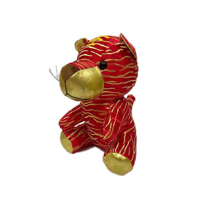 Hilo artificial del bordado de Tiger Plush Doll With Golden del estilo chino