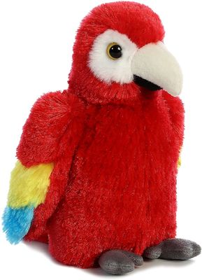Fibra de poliéster que rellena el juguete rojo brillante de la felpa del Macaw