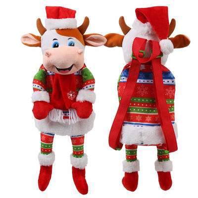 3D que modela la mochila de la felpa de la vaca de la Navidad de los 30cm para los niños