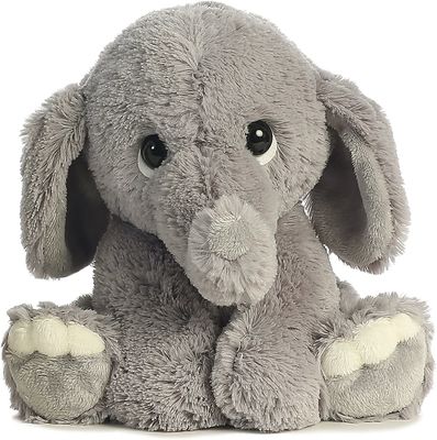Ningunos juguetes de descoloramiento de Gray Polyester Long Plush Elephant