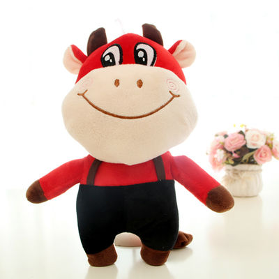 Muñeca de la felpa de la vaca del zodiaco de EN71 los 30cm Skin Friendly Company