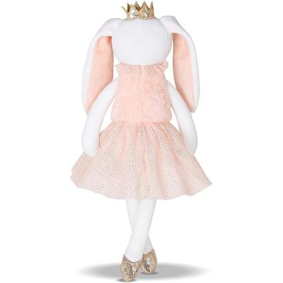 Felpa rosada Toy In Short Skirt del conejo de los oídos largos brillantes de la corona