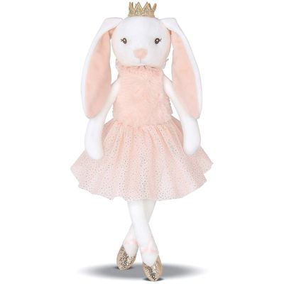 Felpa rosada Toy In Short Skirt del conejo de los oídos largos brillantes de la corona