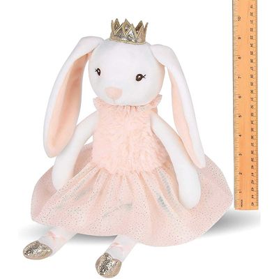 Felpa rosada Toy In Short Skirt del conejo de los oídos largos brillantes de la corona