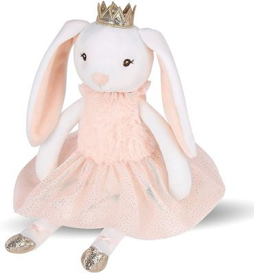 Felpa rosada Toy In Short Skirt del conejo de los oídos largos brillantes de la corona