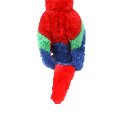 Fibra de poliéster que rellena el regalo rojo brillante del peluche del Macaw para los juguetes de la felpa de los niños