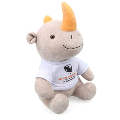 felpa realista Toy For Baby del rinoceronte del relleno del algodón del polipropileno de los 25cm