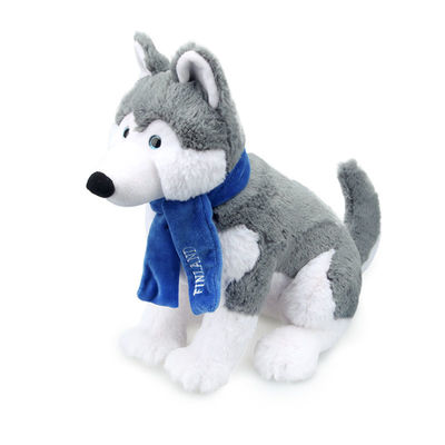 Simulación corta Husky Stuffed Toy With Scarf ISO9001 de la felpa