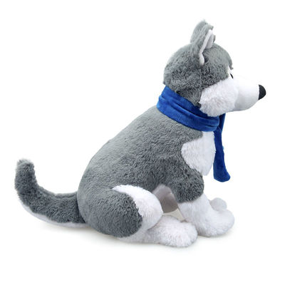 Simulación corta Husky Stuffed Toy With Scarf ISO9001 de la felpa