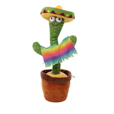 Baile luminoso y juguete eléctrico de la felpa del cactus que habla