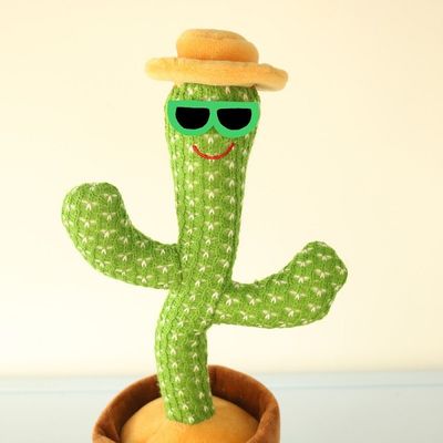 Baile luminoso y juguete eléctrico de la felpa del cactus que habla