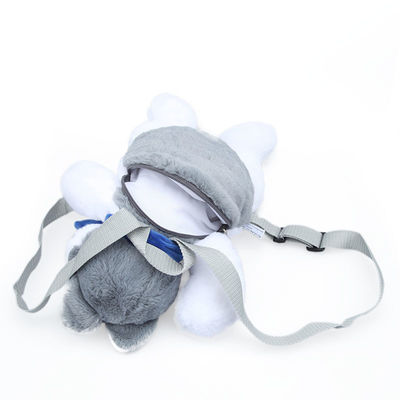 historieta segura Husky Plush Backpack del color lavable de los 35cm