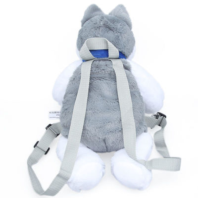 historieta segura Husky Plush Backpack del color lavable de los 35cm
