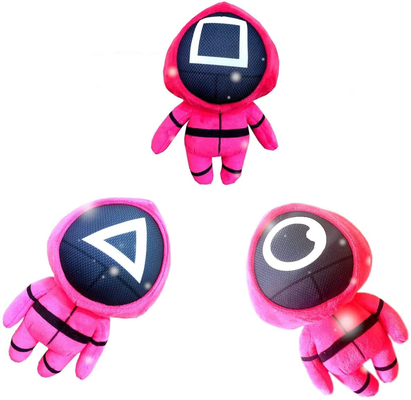 juguetes de la felpa de los soldados del rosa del juego del calamar del 15cm para los niños