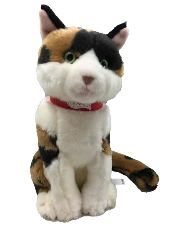 La felpa animal de Grey And White Cat Stuffed juega el regalo suave del día de tarjetas del día de San Valentín de la tela