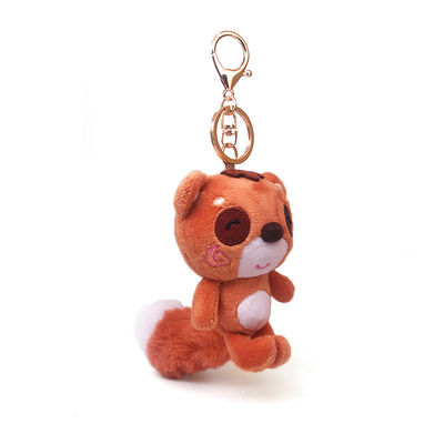 Juguetes de cadena dominantes suaves de encargo Mini Stuffed Animal Keychain de la felpa del oso anaranjado lindo
