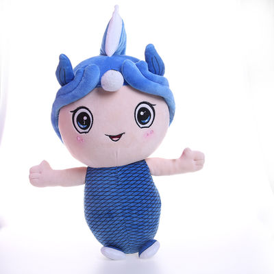 peluche azul de la sirena de la felpa de los 20cm para que bebé duerma con
