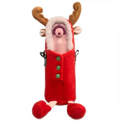 La taza de la felpa del termo de los ciervos de la Navidad cubre la cubierta lanzada con una honda linda de la felpa de la taza del agua