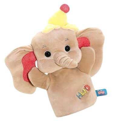 Los juguetes de la felpa de la marioneta de mano de la felpa de la muñeca de guante del elefante calman al bebé para dormir